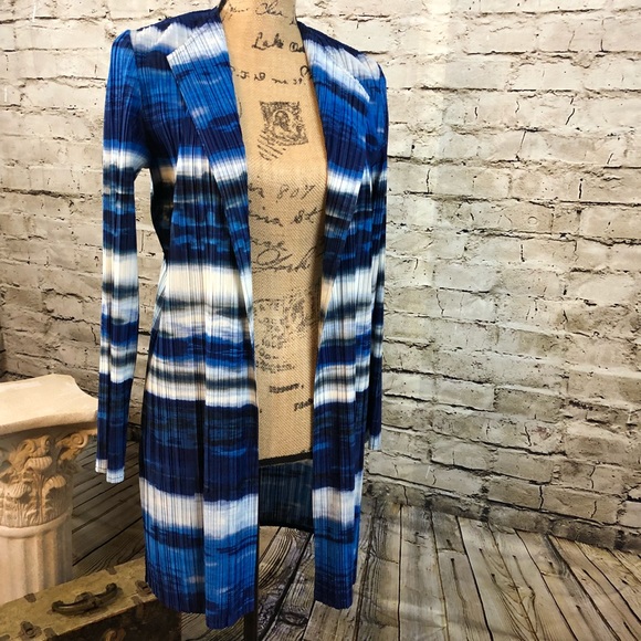 CHICO’S Ocean Stripes Ribbed Cardigan Sz S - Picture 10 of 13